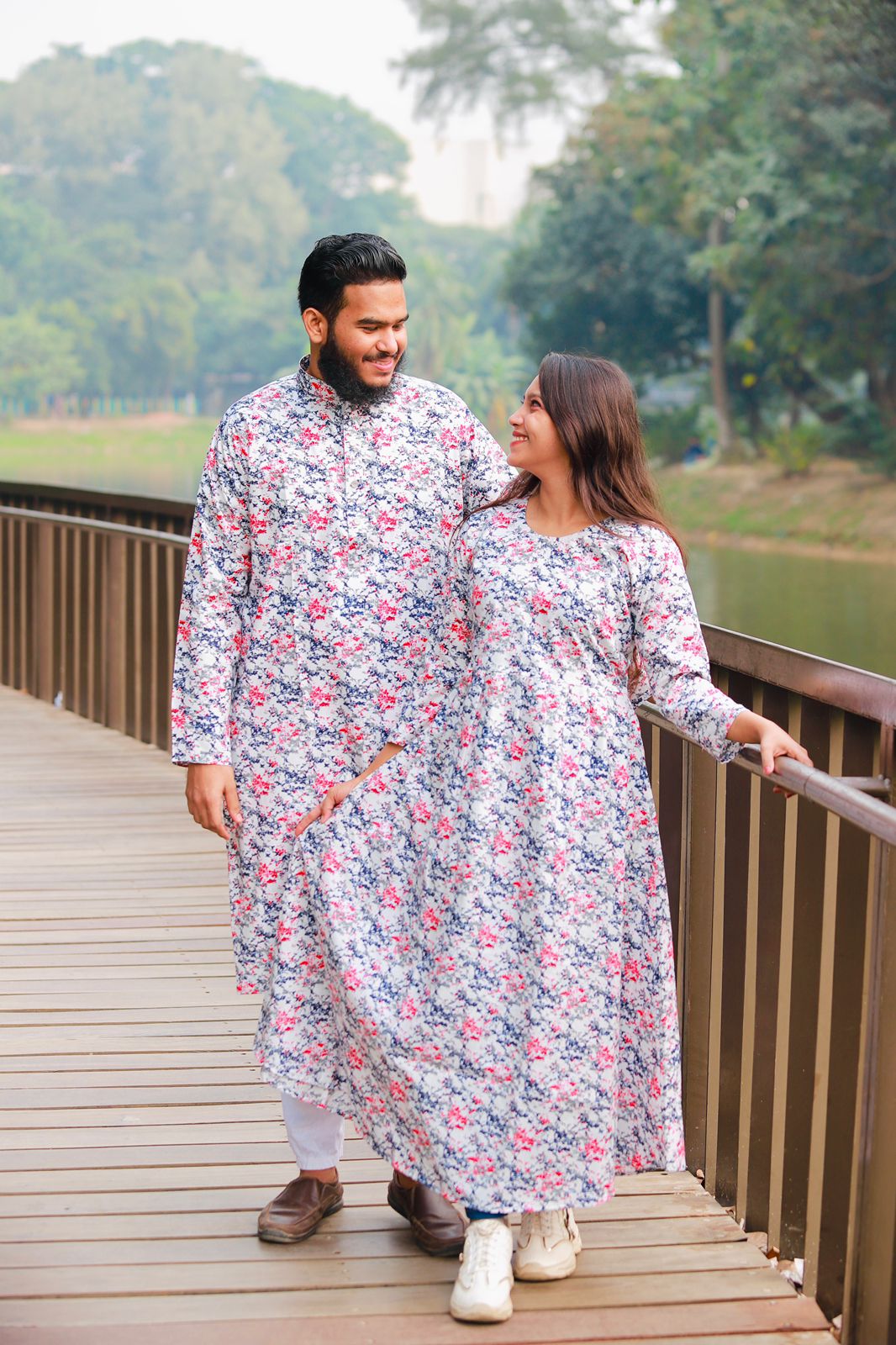 🤍💖 Panjabi and Gown Couple Dress 🤍💖