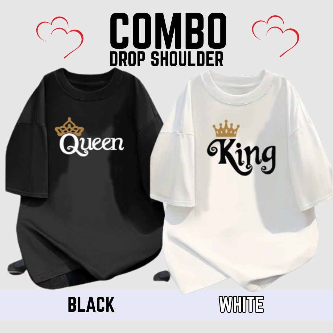 🤍💖 2 Pcs Combo Lovely Drop Shoulder T-shirt for Women🤍💖 - STYLEX