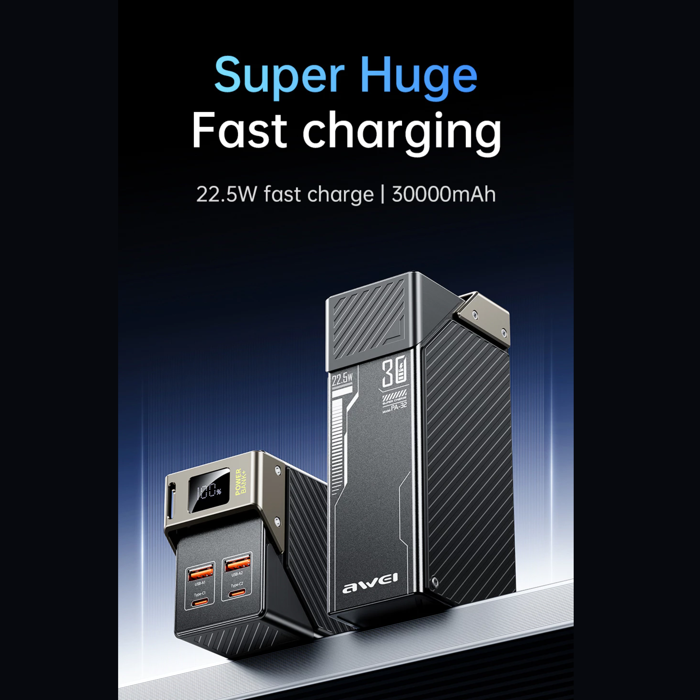 🤍💖 Awei PA-32 30000mAh 22.5W Fast Charging Power Bank 🤍💖