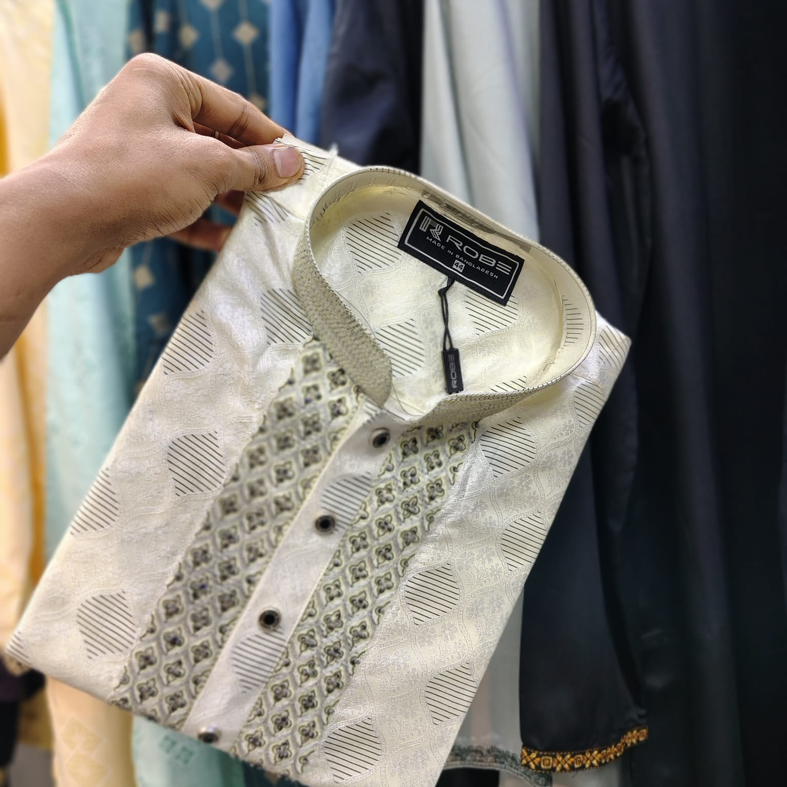 ๐ค๐Indian Cotton Gorgeous Karchupi Panjabi ๐ค๐