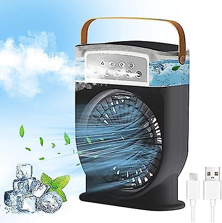 🤍💖 A3 In 1 Air Cooling USB Fan with LED Night Light Water Fan 🤍💖