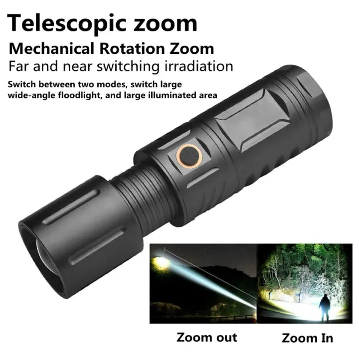 🤍💖 Strong Light Lamp T40 LED Flashlight Zoom USB Rechargeable Ultra-Bright Torch High Power Lantern Built-in Lithium Batteries 🤍💖