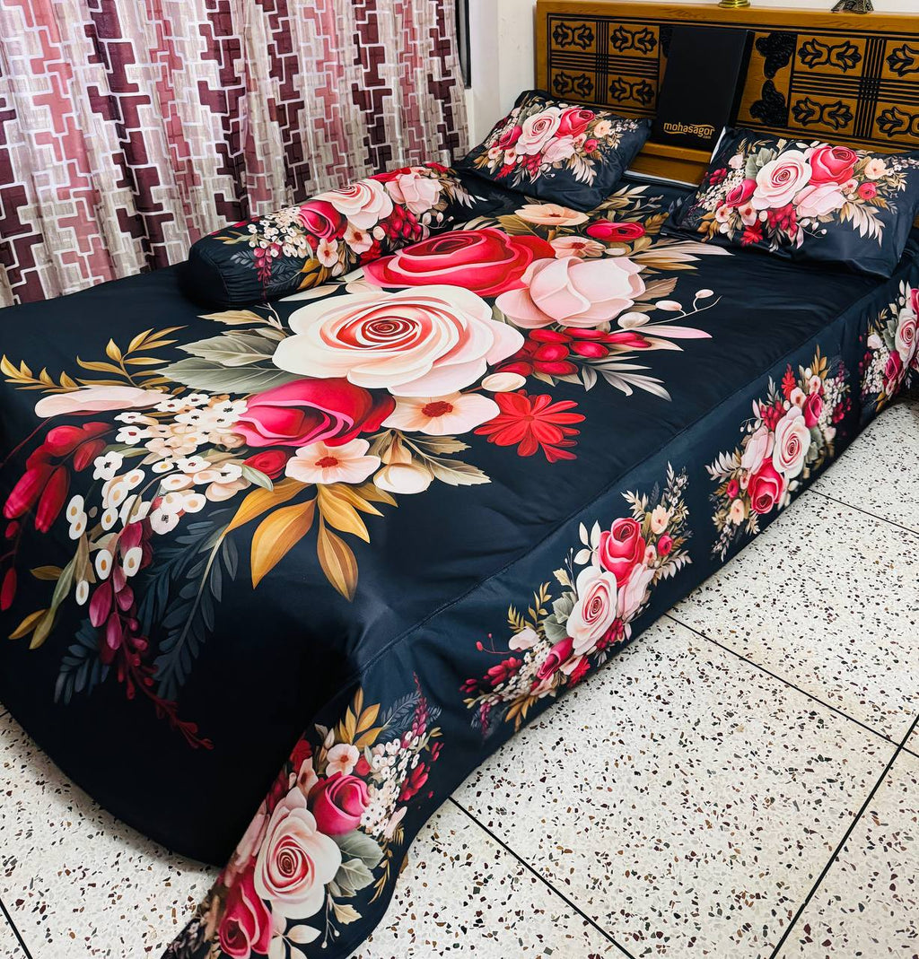 🤍💖 China Premium 3D Design Bed Sheet 🤍💖