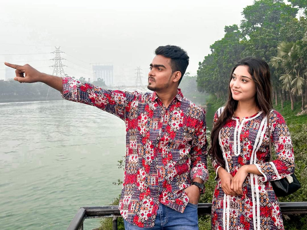 🤍💖 শার্ট এন্ড টু পিস কাপল সেট 🤍💖