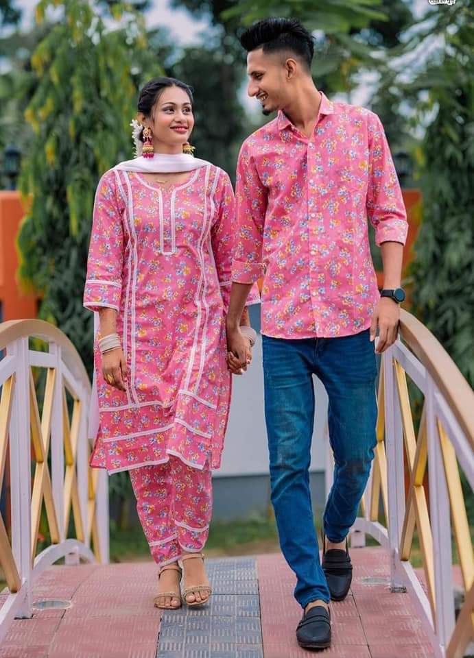 🤍💖 শার্ট এন্ড টু পিস কাপল সেট 🤍💖