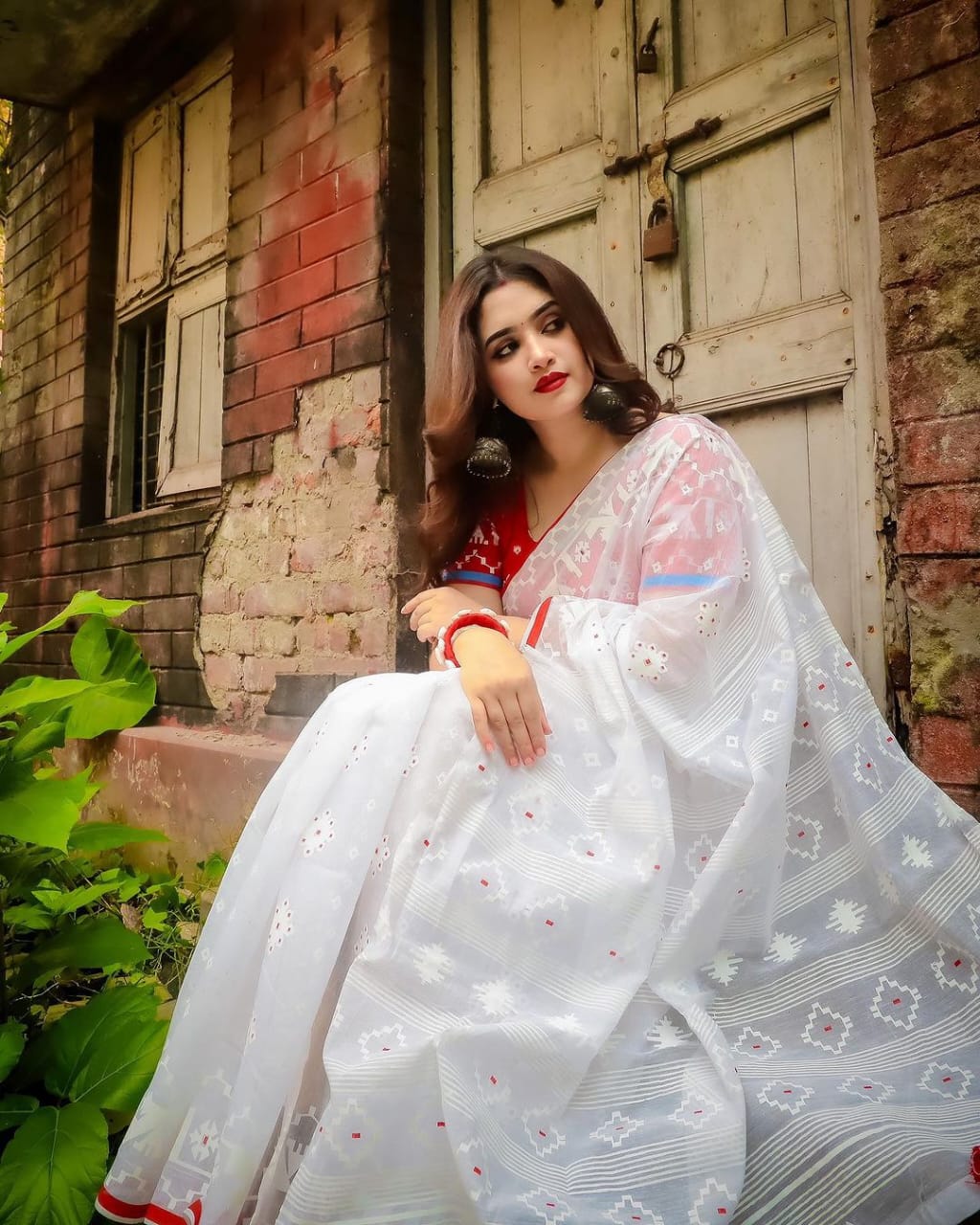 🤍💖 Half Silk Sharee with Blouse 🤍💖