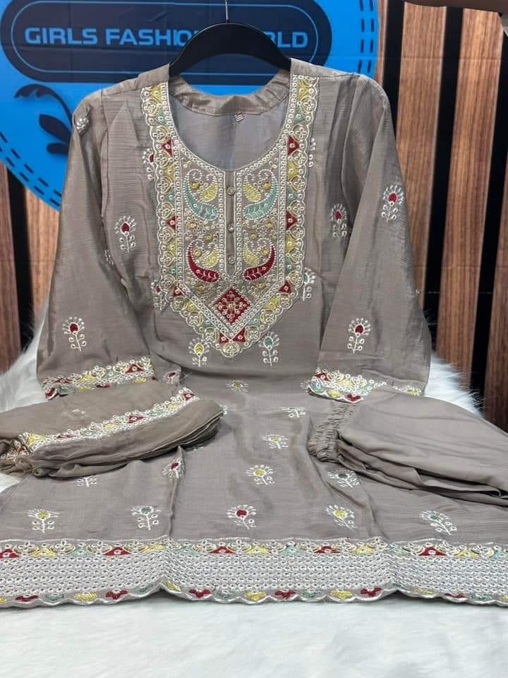 🤍💖 Premium Readymade Georget Three Piece 🤍💖