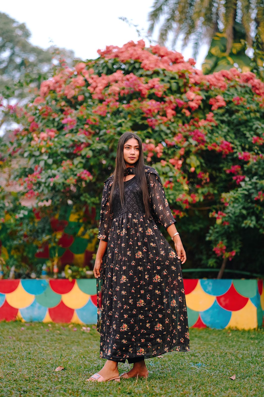 🤍💖 China Georgette Gown Three Piece 🤍💖
