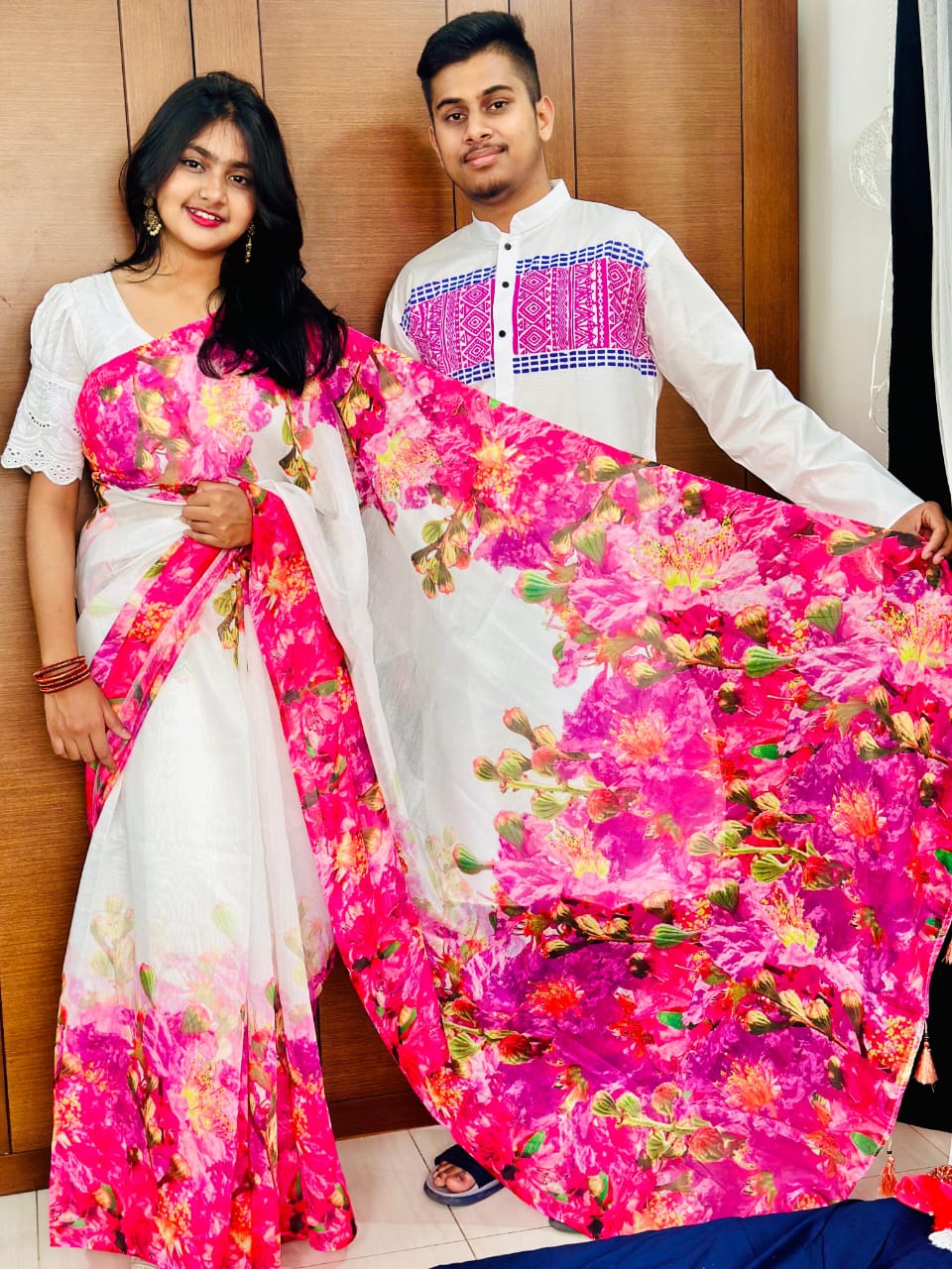 🤍💖 Sharee Panjabi Couple with Blouse Piece 🤍💖