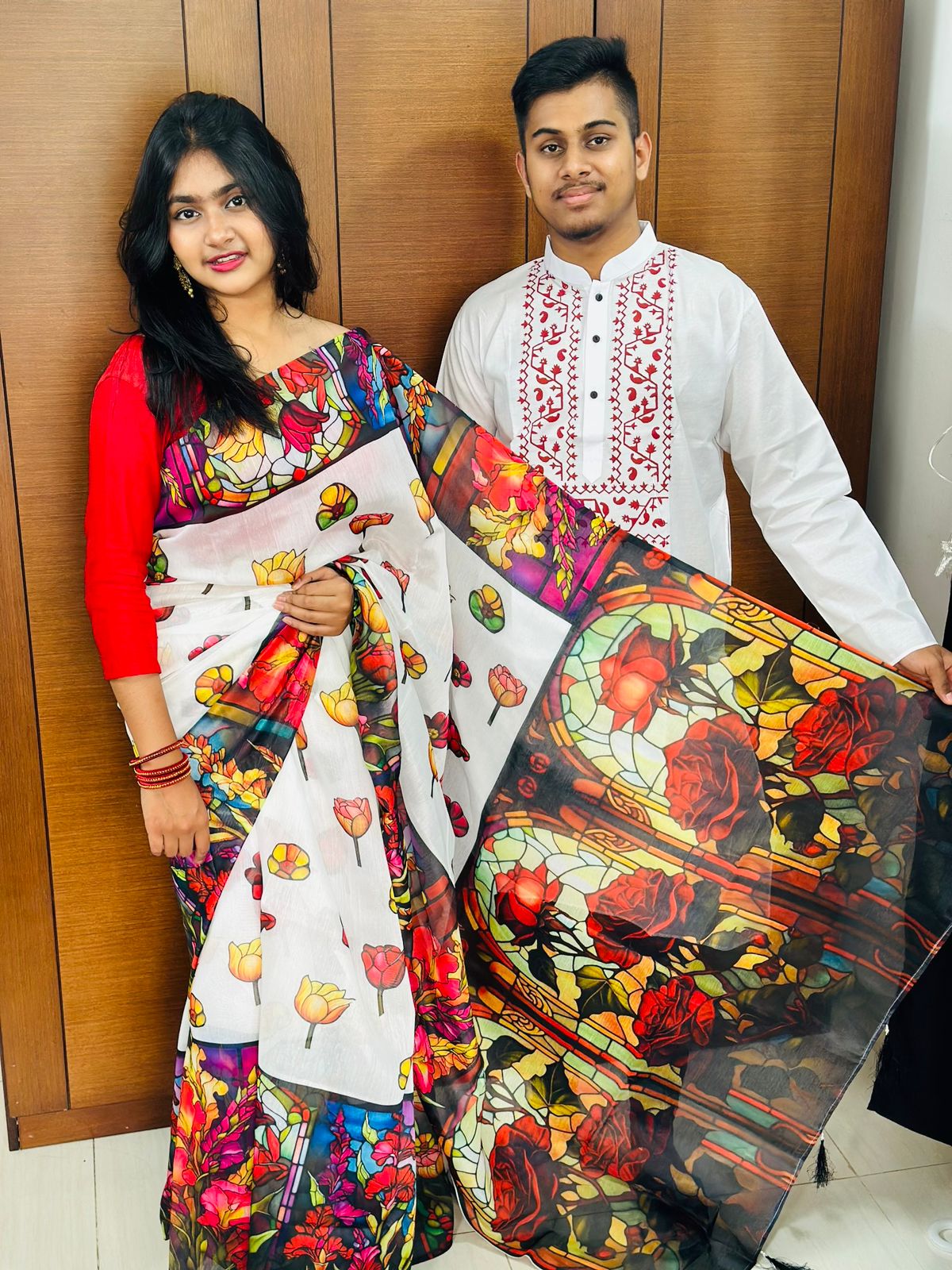 🤍💖 Sharee Panjabi Couple with Blouse Piece 🤍💖