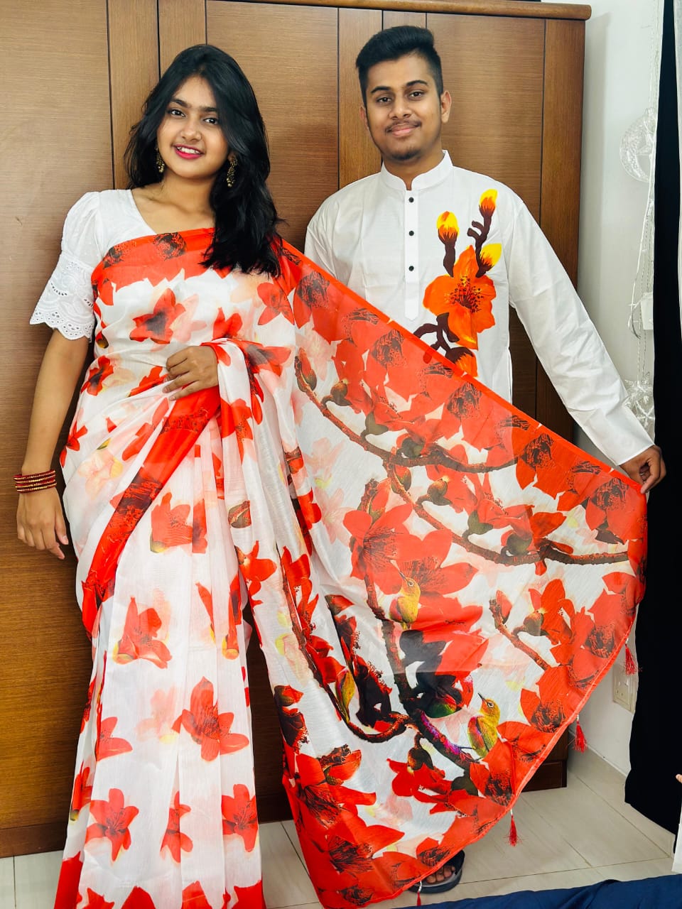 🤍💖 Sharee Panjabi Couple with Blouse Piece 🤍💖