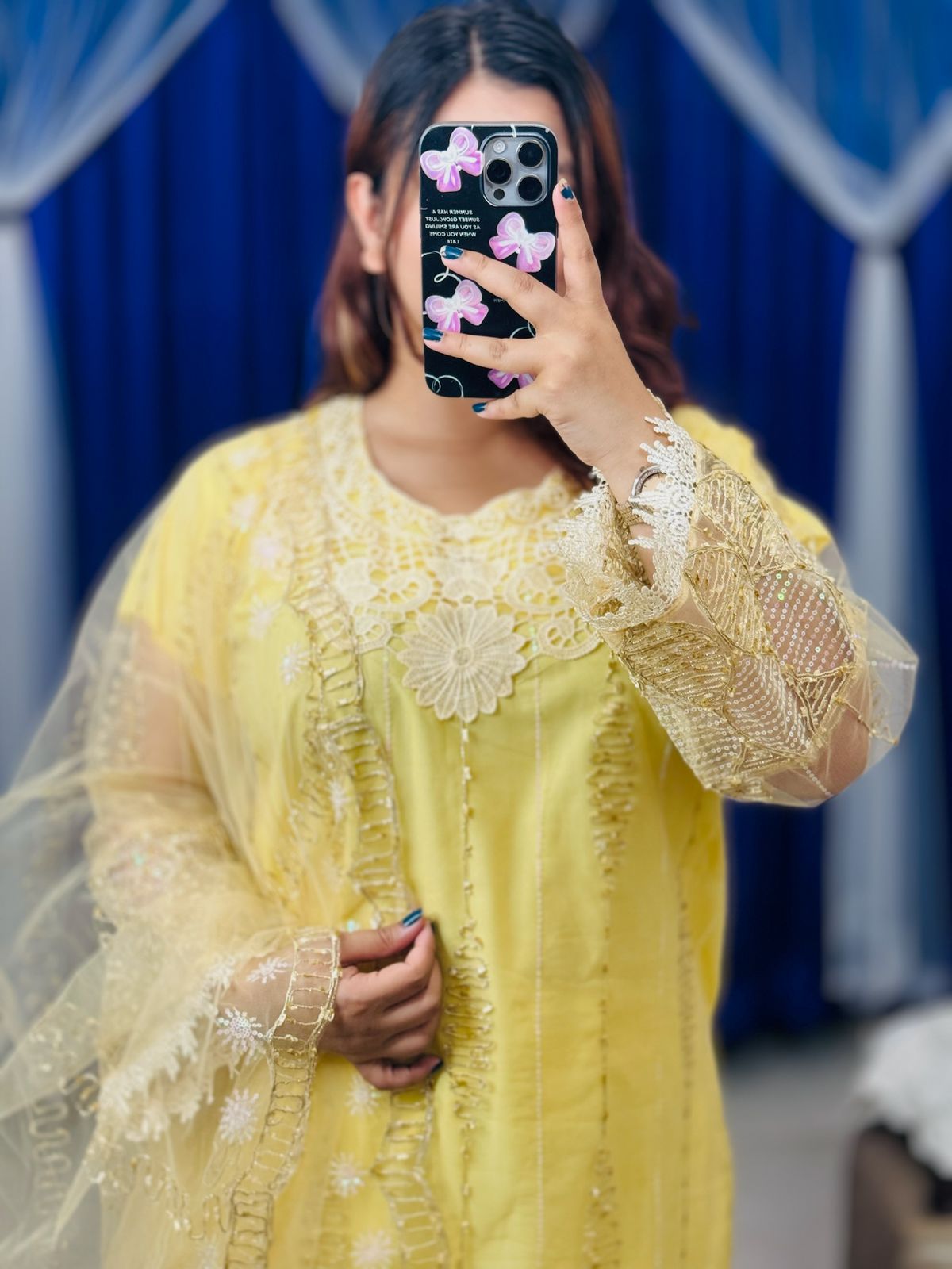 🤍💖 Pakistani Soft Net Sequence Three Piece 🤍💖