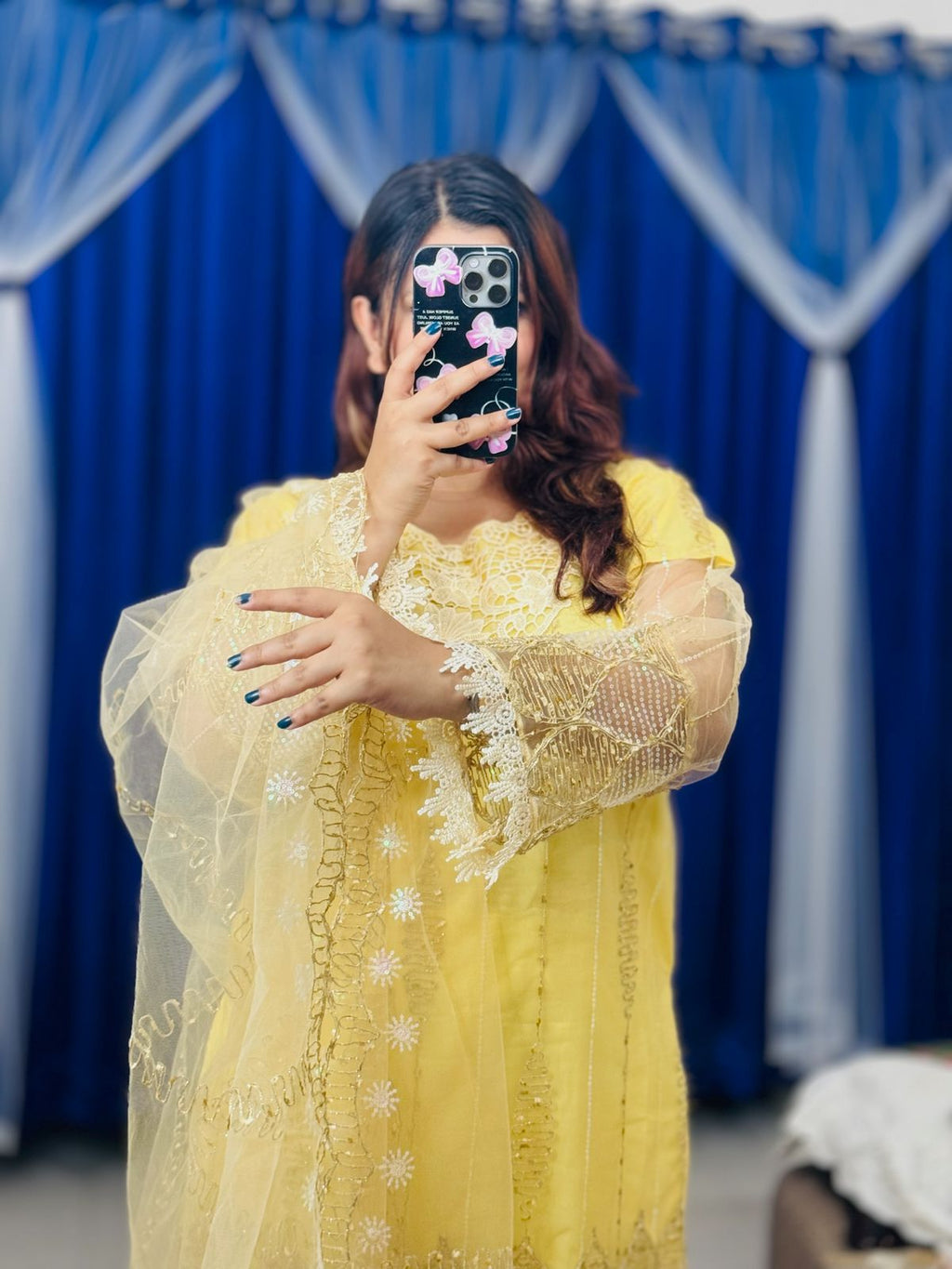 🤍💖 Pakistani Soft Net Sequence Three Piece 🤍💖