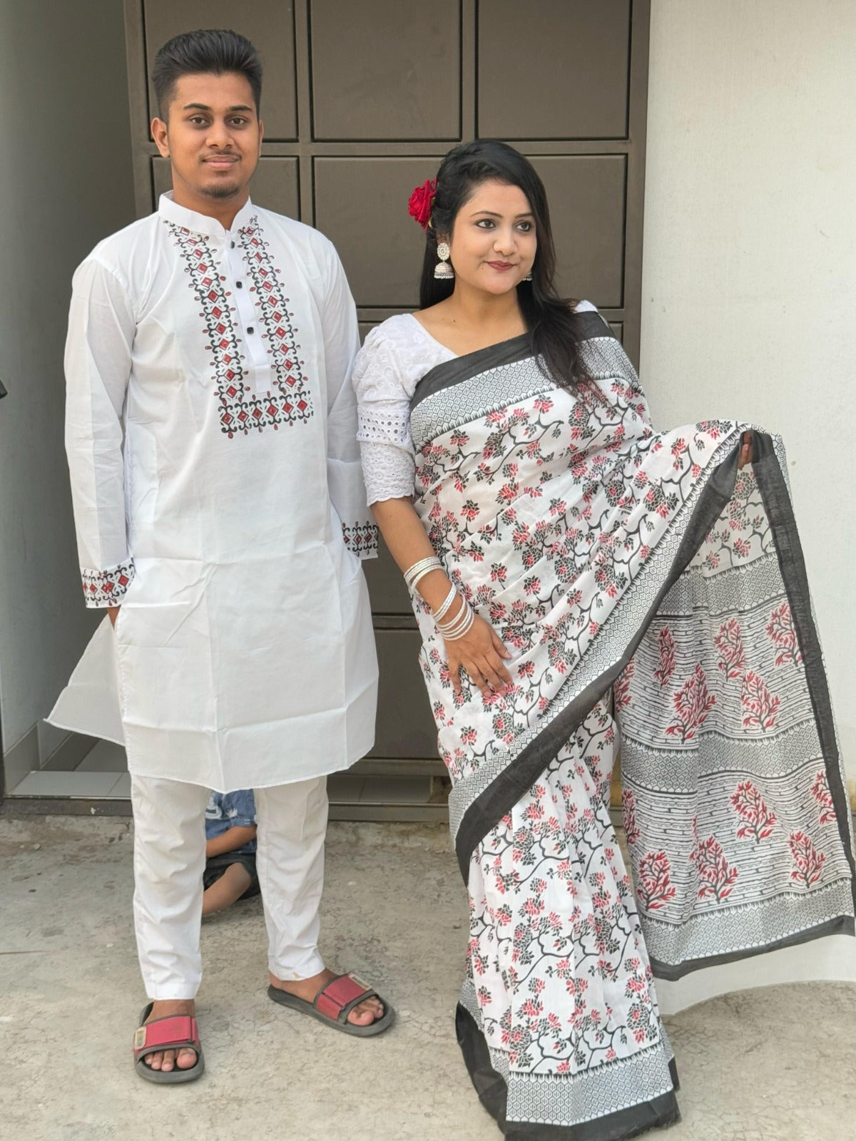 🤍💖 Sharee Panjabi Couple Set 🤍💖