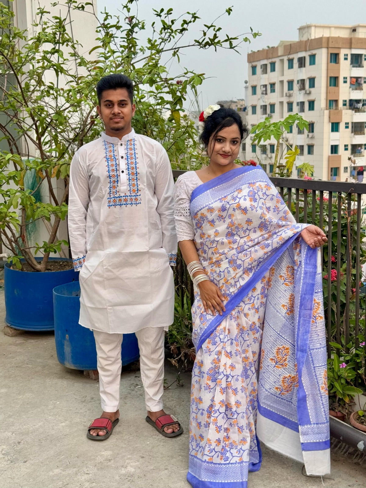 🤍💖 Sharee Panjabi Couple Set 🤍💖