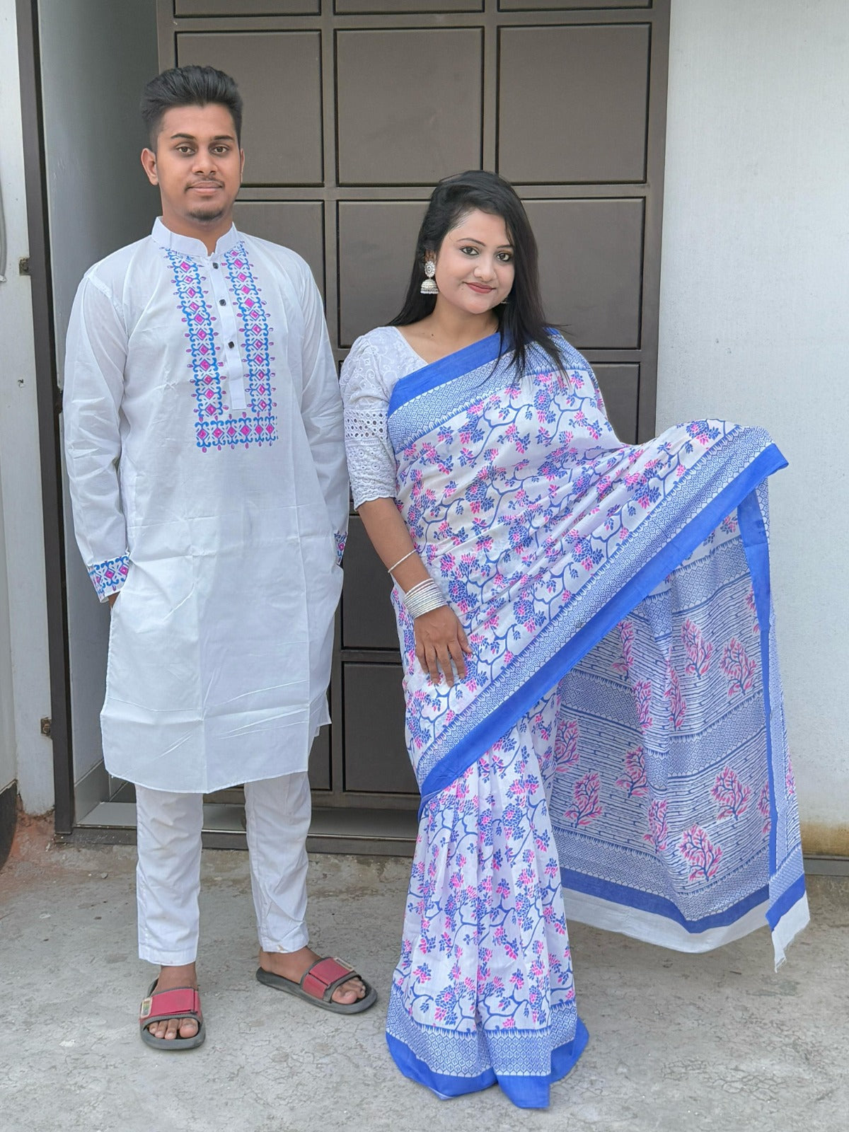 🤍💖 Sharee Panjabi Couple Set 🤍💖