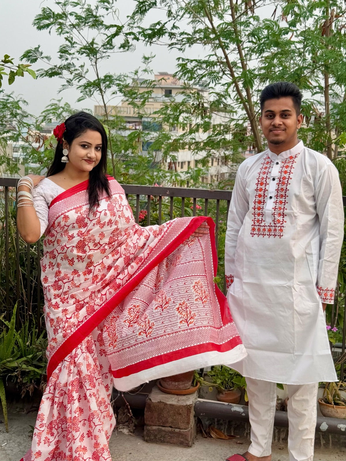 🤍💖 Sharee Panjabi Couple Set 🤍💖