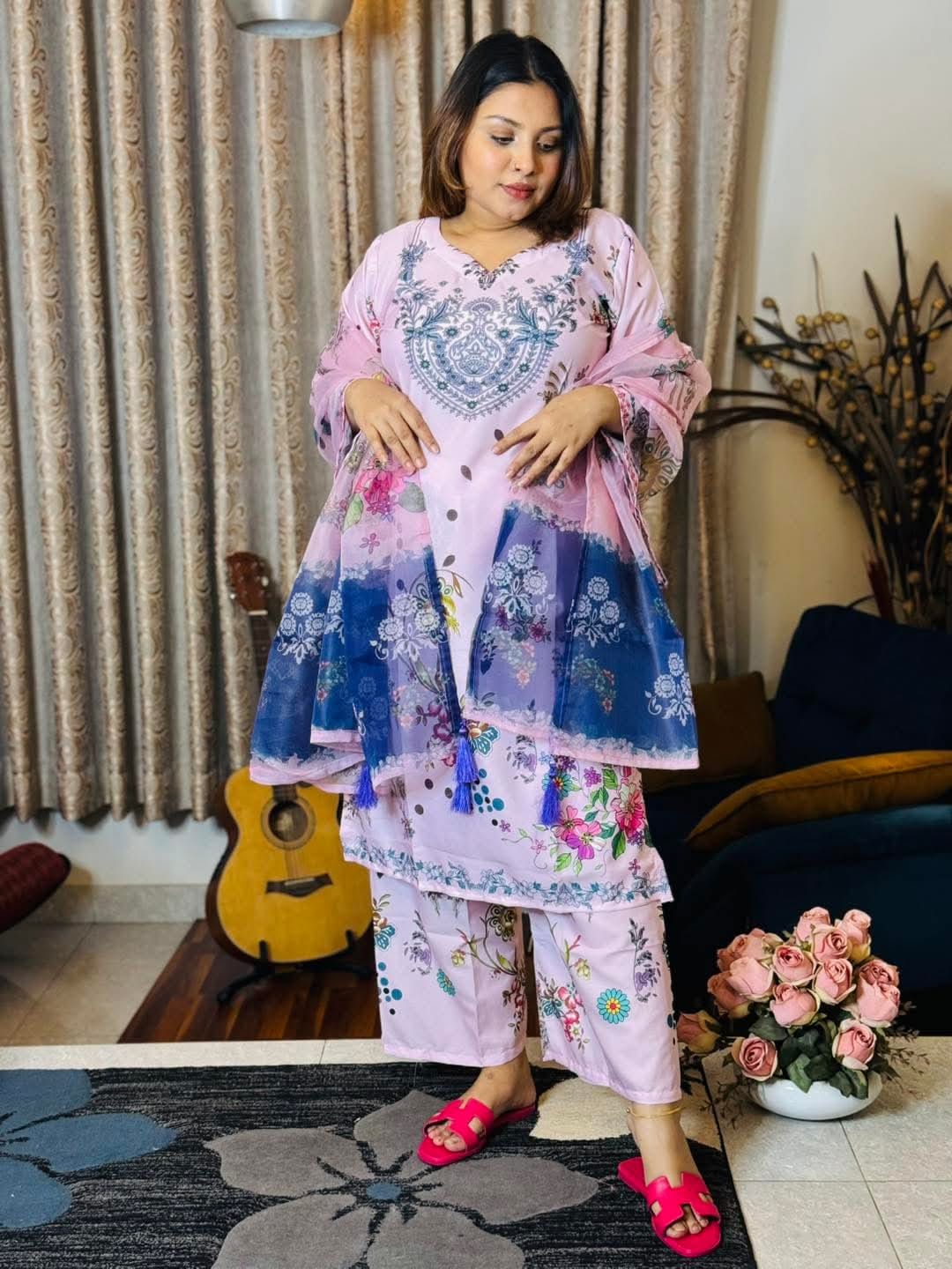 🤍💖 Digital Print Three Piece 🤍💖