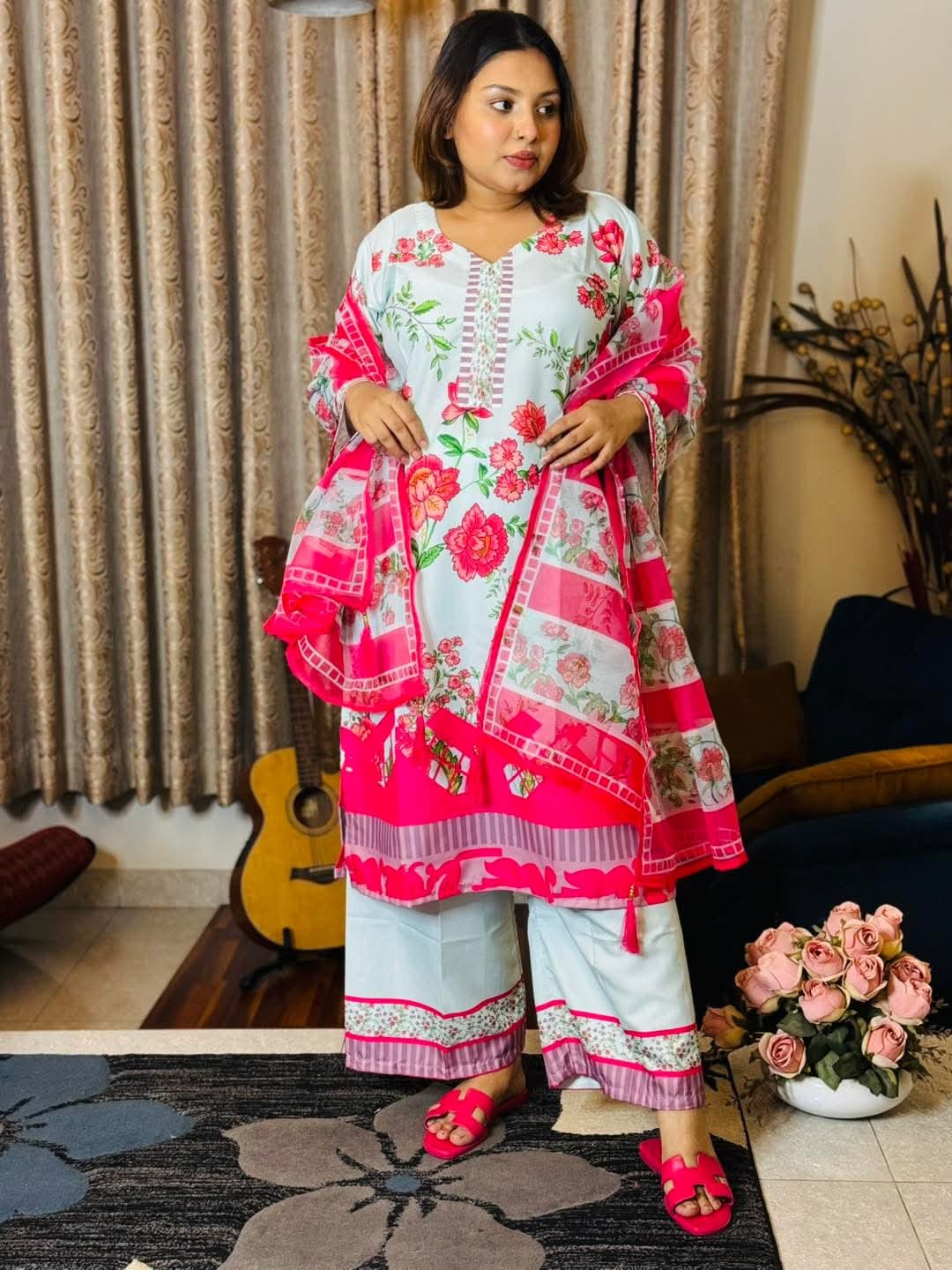 🤍💖 Digital Print Three Piece 🤍💖