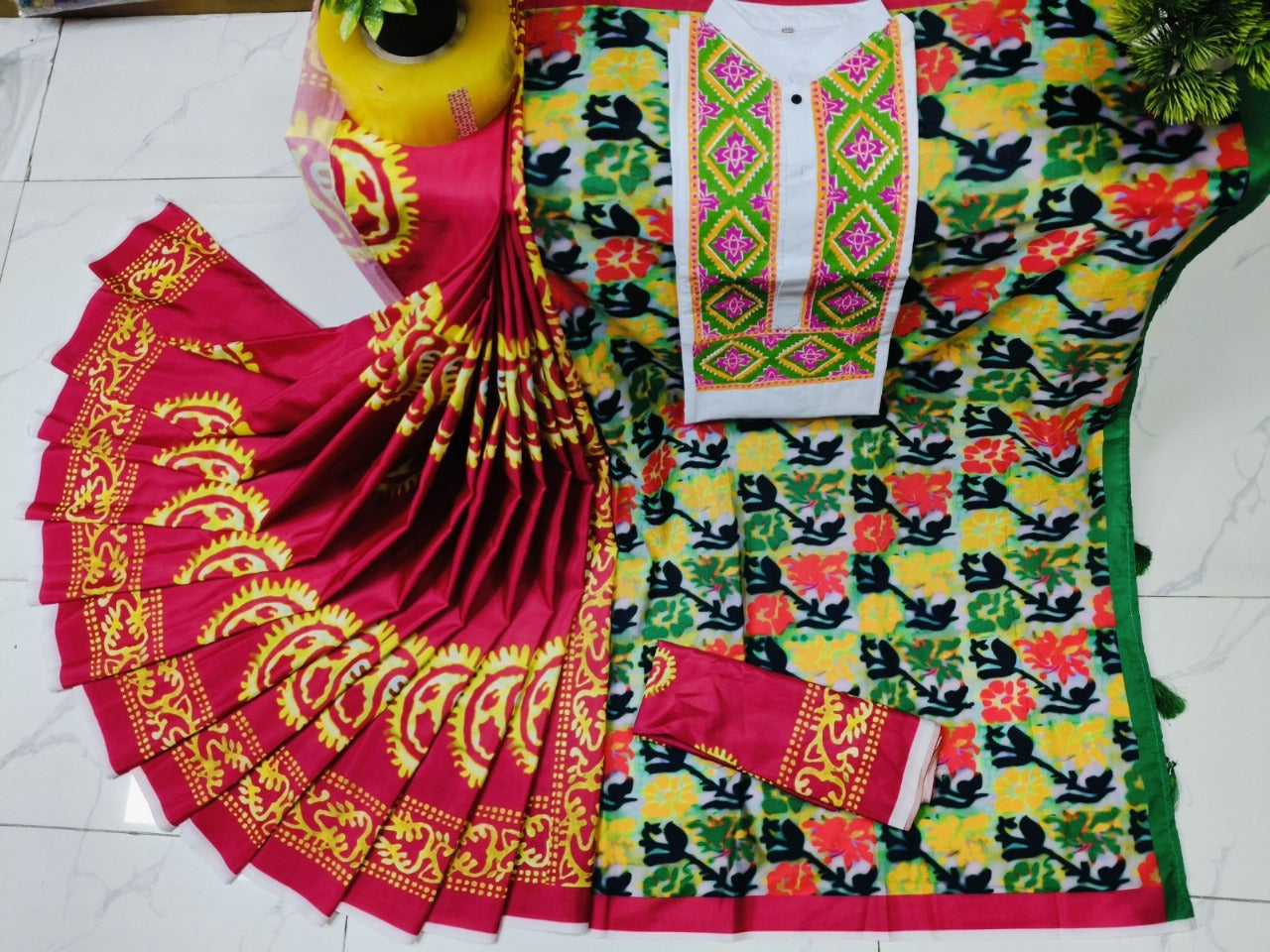 🤍💖 Sharee Panjabi Couple with Blouse Piece 🤍💖