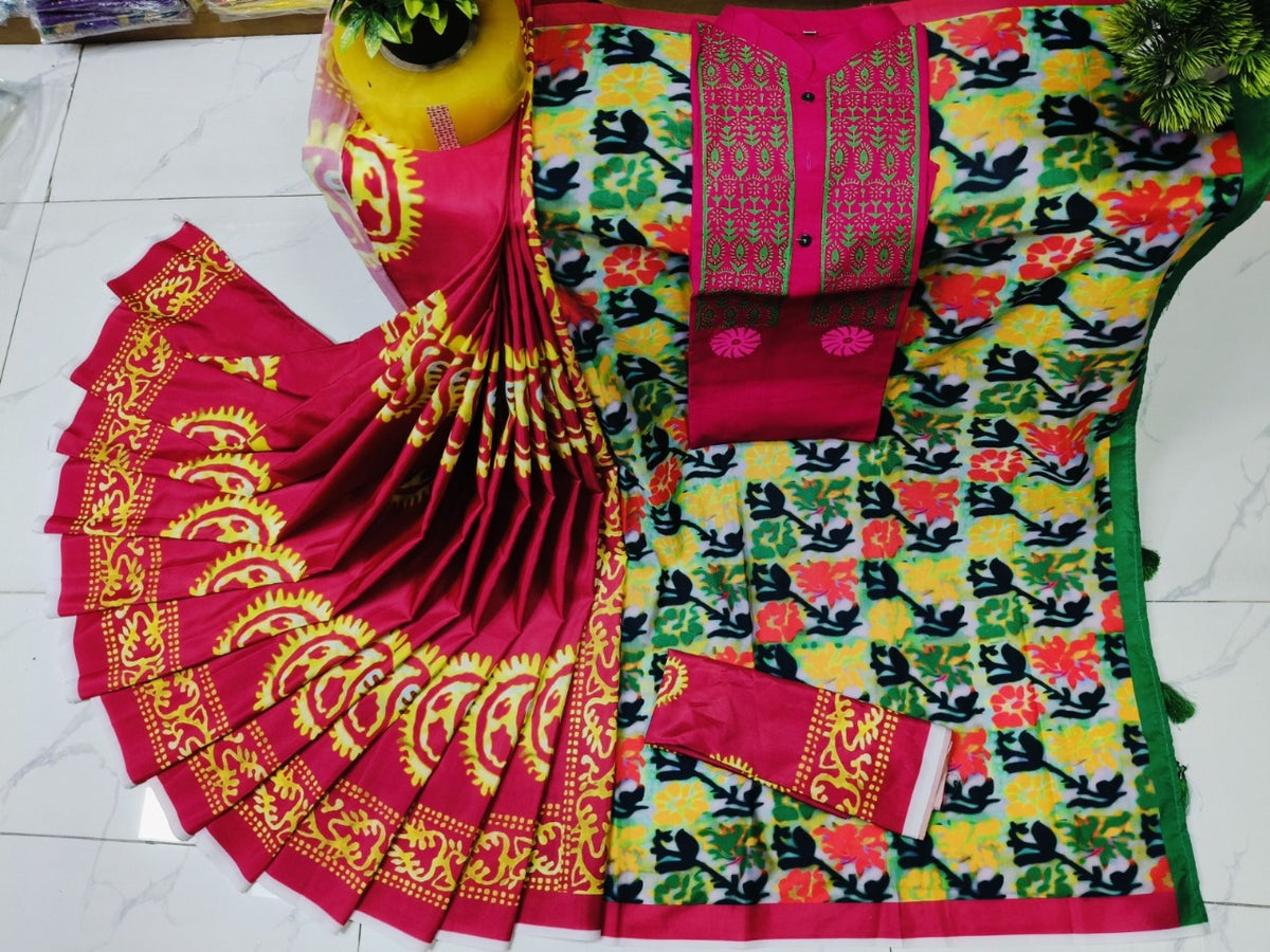 🤍💖 Sharee Panjabi Couple with Blouse Piece 🤍💖