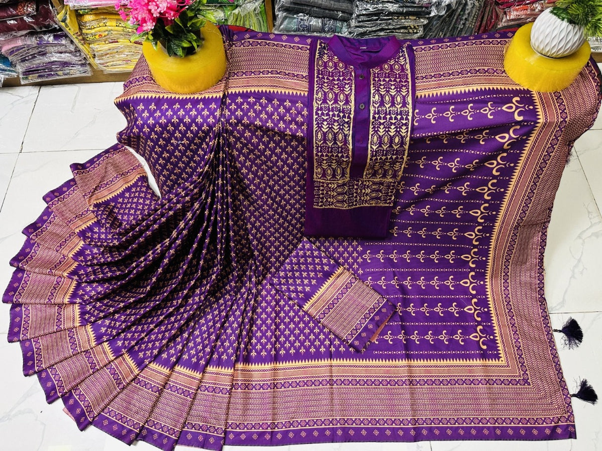 🤍💖 Sharee Panjabi Couple with Blouse Piece 🤍💖