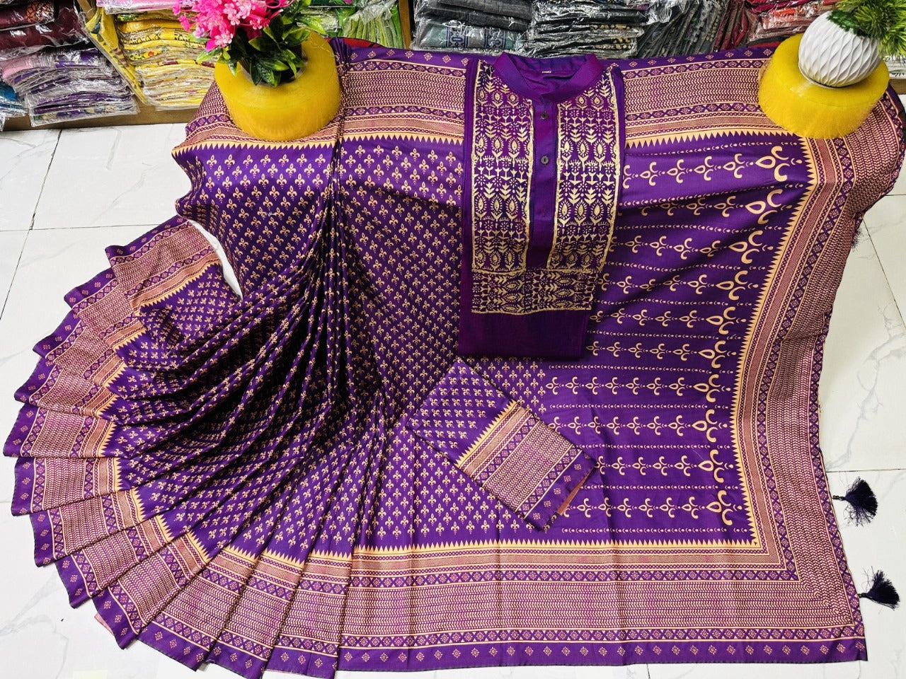 🤍💖 Sharee Panjabi Couple with Blouse Piece 🤍💖