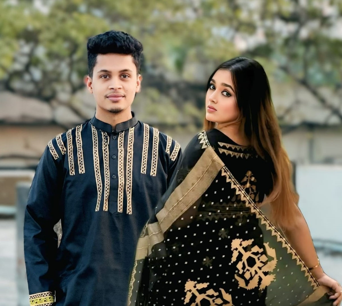 🤍💖 Sharee Panjabi Couple with Blouse Piece 🤍💖