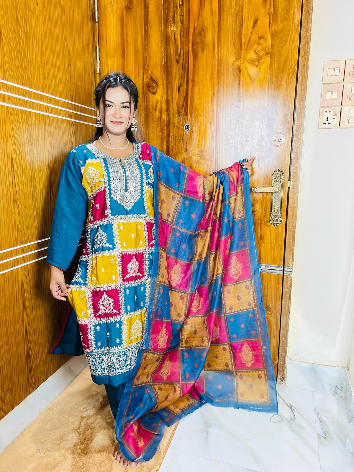 🤍💖🥀 Georgette Embroidery Three Piece🕊️🤍💖