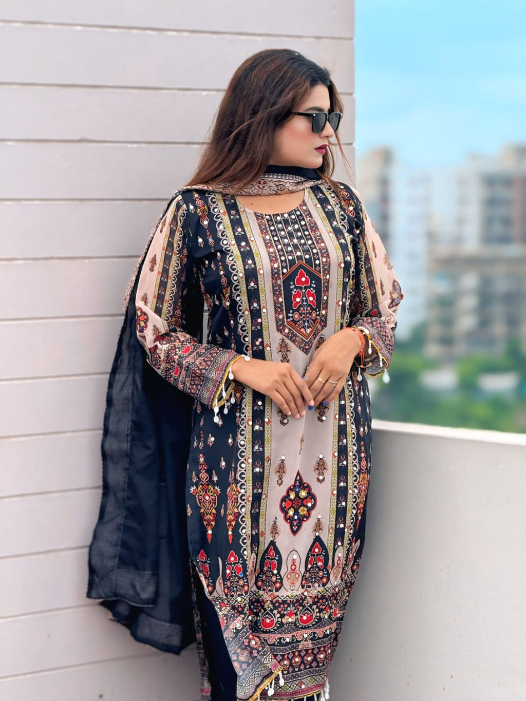 🤍💖🥀 Georgette Readymade Three Piece 🕊️🤍💖