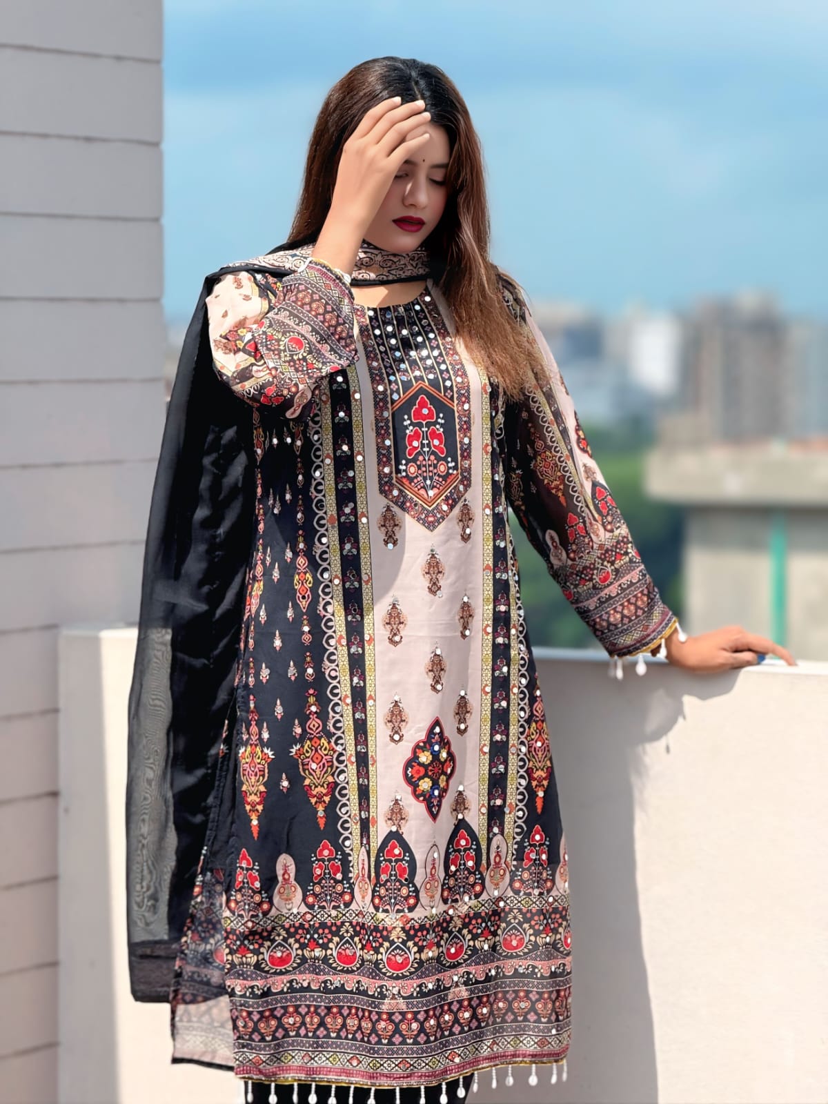 🤍💖🥀 Georgette Readymade Three Piece 🕊️🤍💖