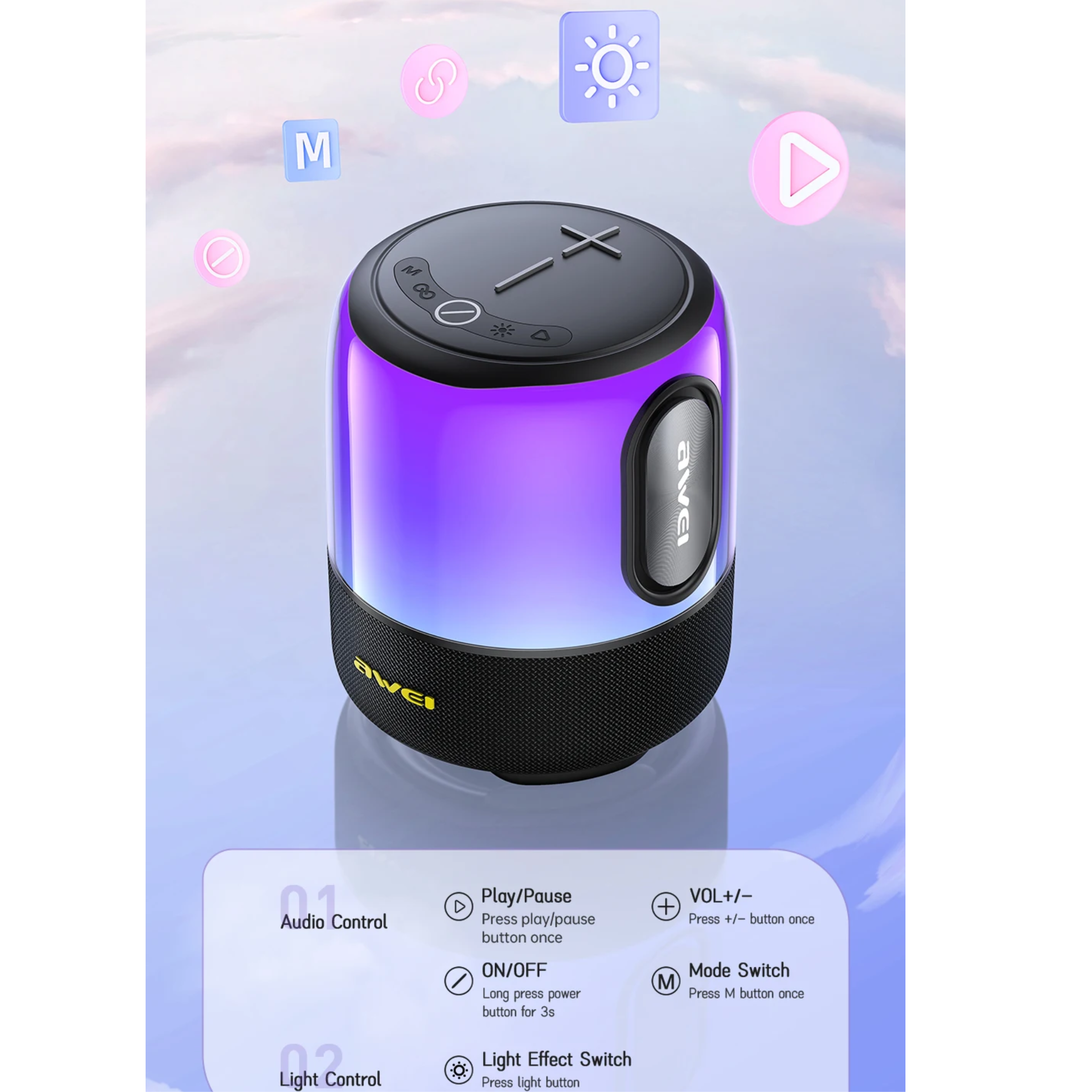 🤍💖 Awei Y680 TWS Powerful Waterproof Portable Wireless Subwoofer 🤍💖