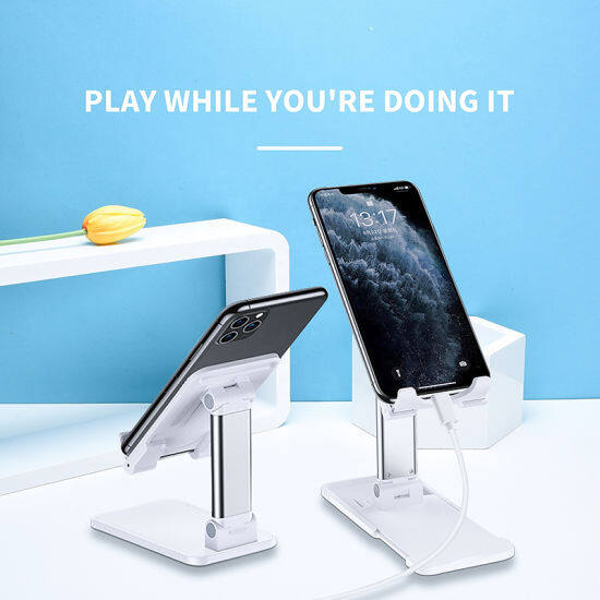 Lifting Folding Desktop Bracket Desktop Mobile Stand for Phone/Tablet (Multi-angle Adjustable) – Suitable for Apple iPad Tablet Mobile Phone Handphone Smartphone, Foldable and Portable