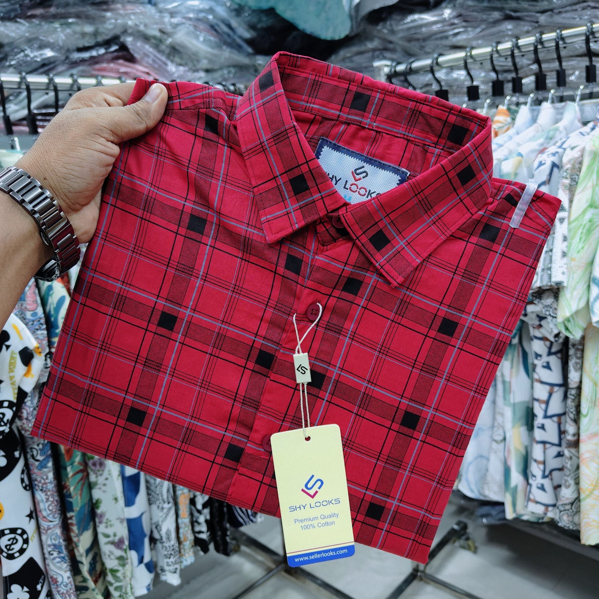 🤍💖 Pure Cotton full Sleeve Check Shirt for Men's 🤍💖