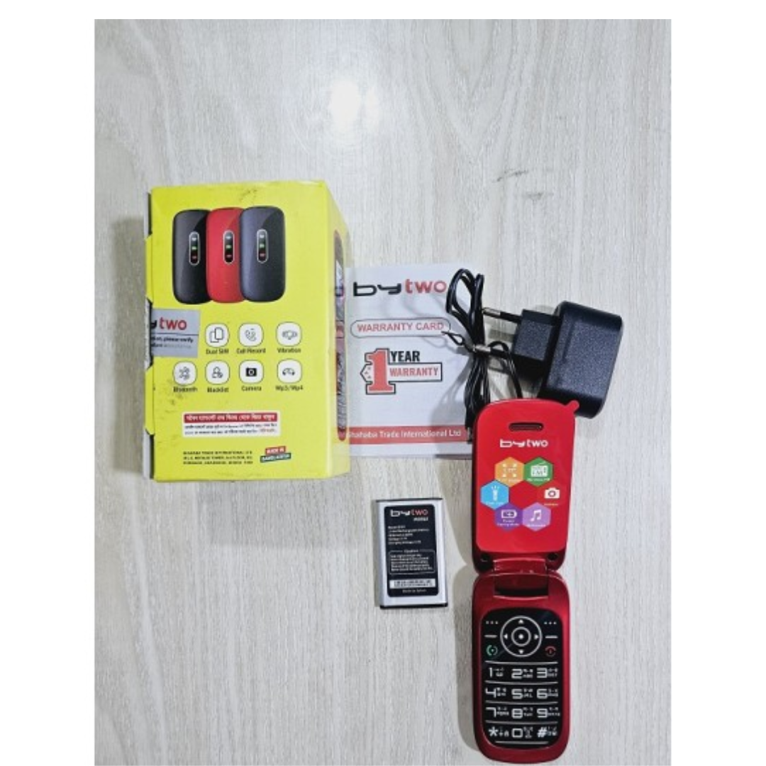 🤍💖 Bytwo 301 Folding Phone Dual Sim red  🤍💖