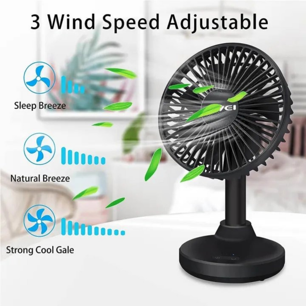 🤍💖 Awei F29 Compact Strong Wind Rechargeable Fan Desktop Silent Fan 🤍💖