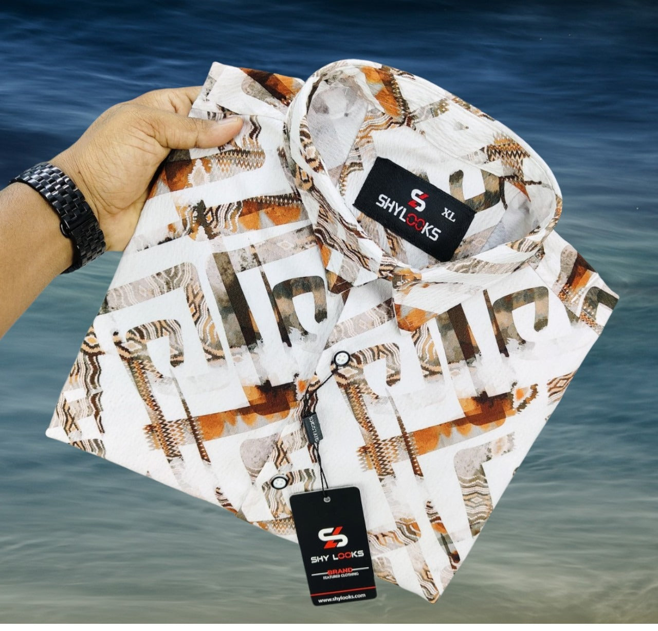 🤍💖 Luxury Popcorn Half Sleeve Print Shirt- Shy Looks 🤍💖