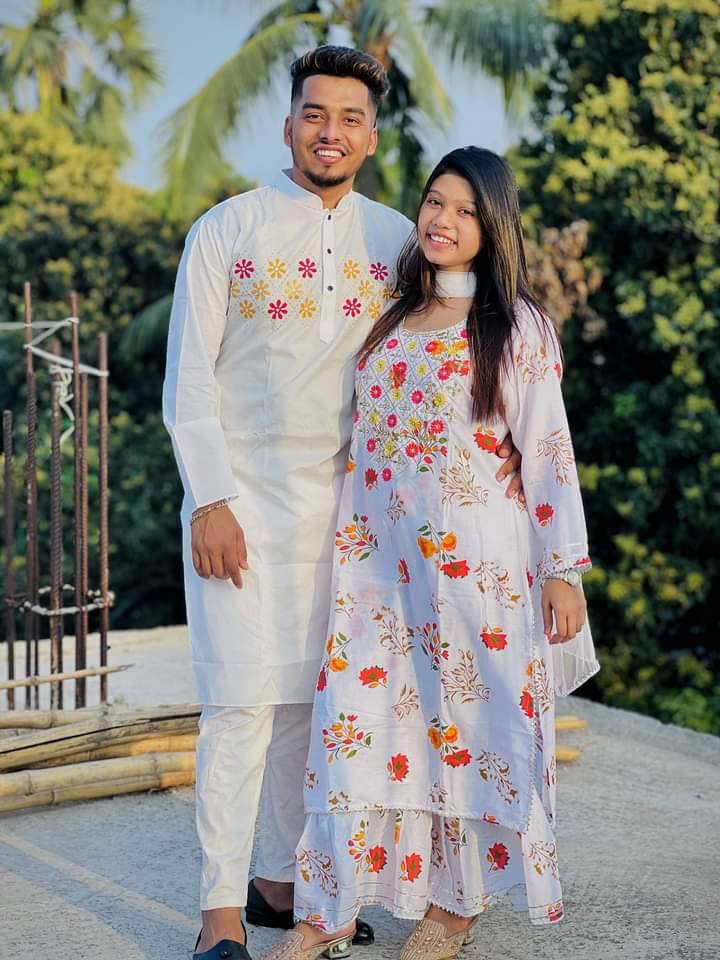 🤍💖 পাঞ্জাবি আর নাইরা কার্ড থ্রি পিস 🤍💖