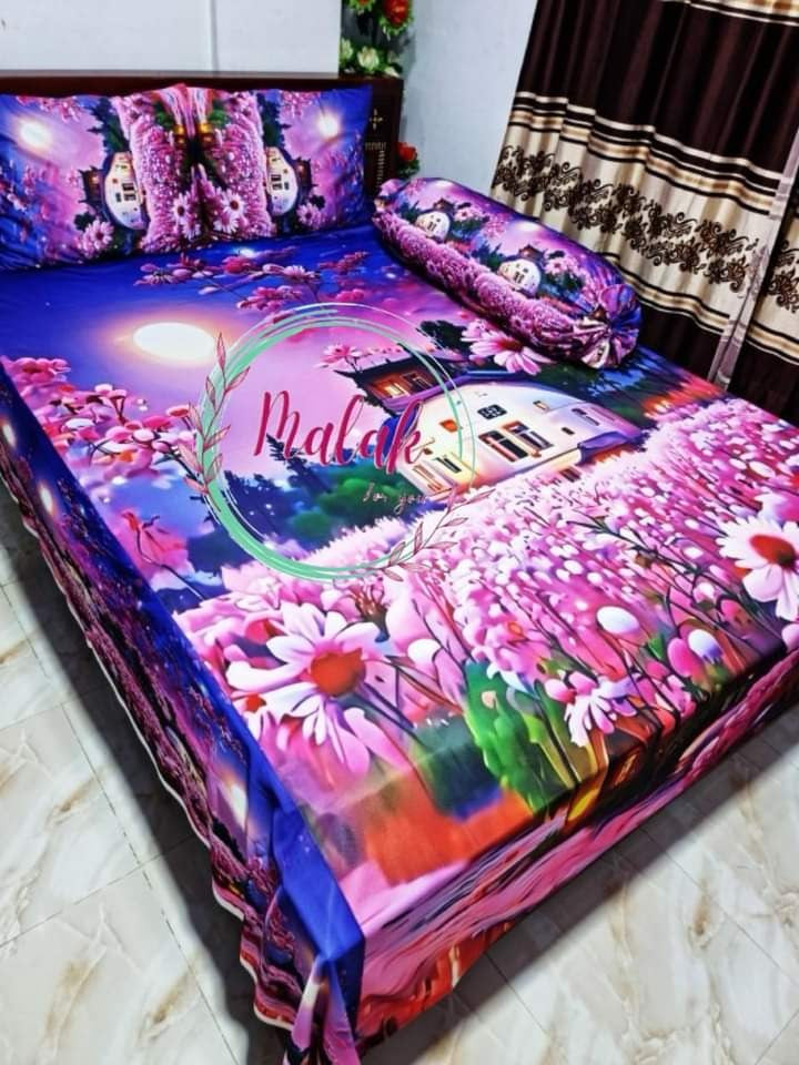 🤍💖 China Premium 3D Design Bed Sheet 🤍💖