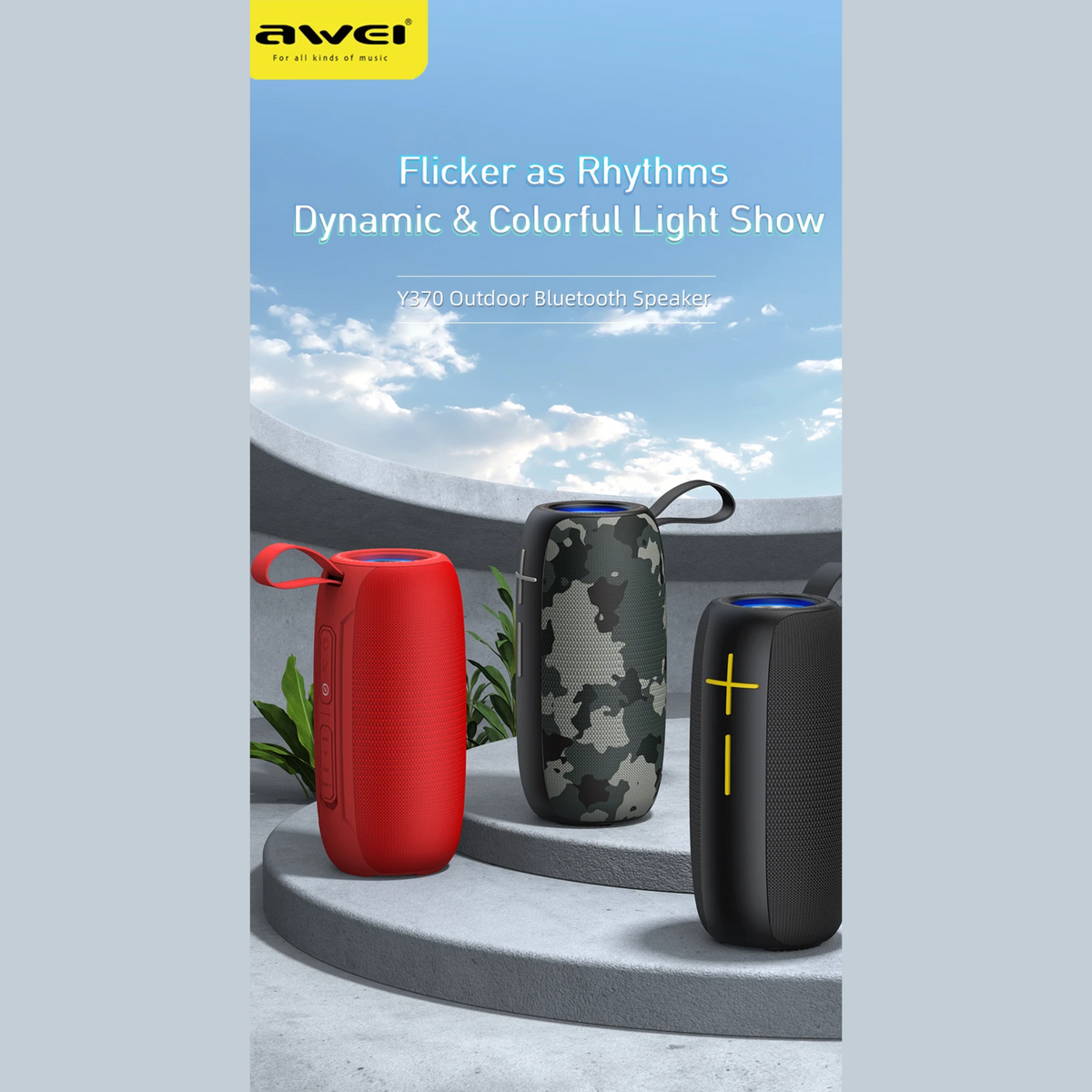 🤍💖 Awei Y370 Portable Original Bluetooth Speaker Music Super Power High Sound 🤍💖