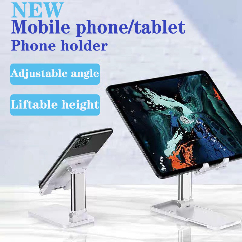 Lifting Folding Desktop Bracket Desktop Mobile Stand for Phone/Tablet (Multi-angle Adjustable) – Suitable for Apple iPad Tablet Mobile Phone Handphone Smartphone, Foldable and Portable