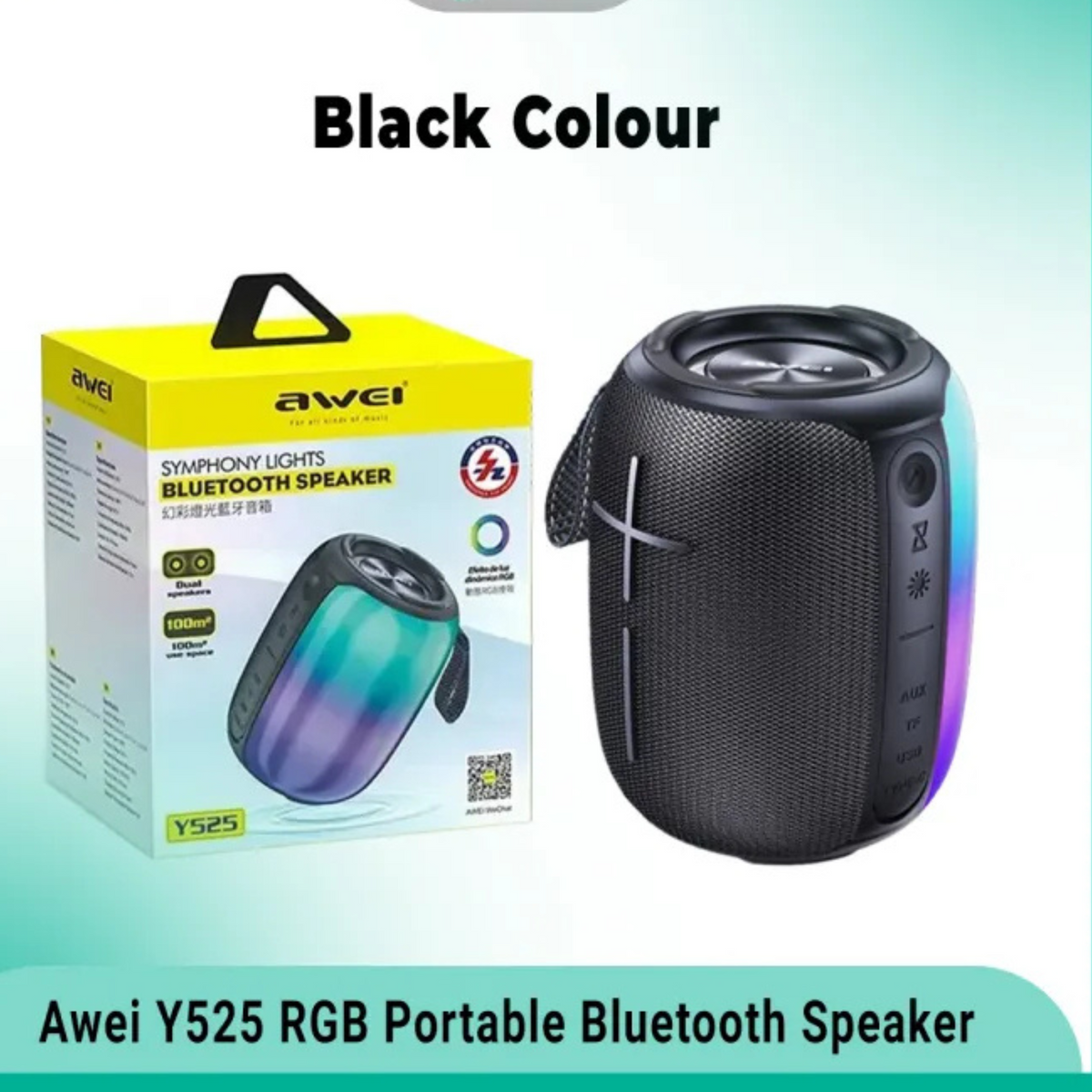 🤍💖 Awei Y525 Wireless Outdoor Bluetooth Speaker with RGB Lights (Siz Month Warranty) 🤍💖