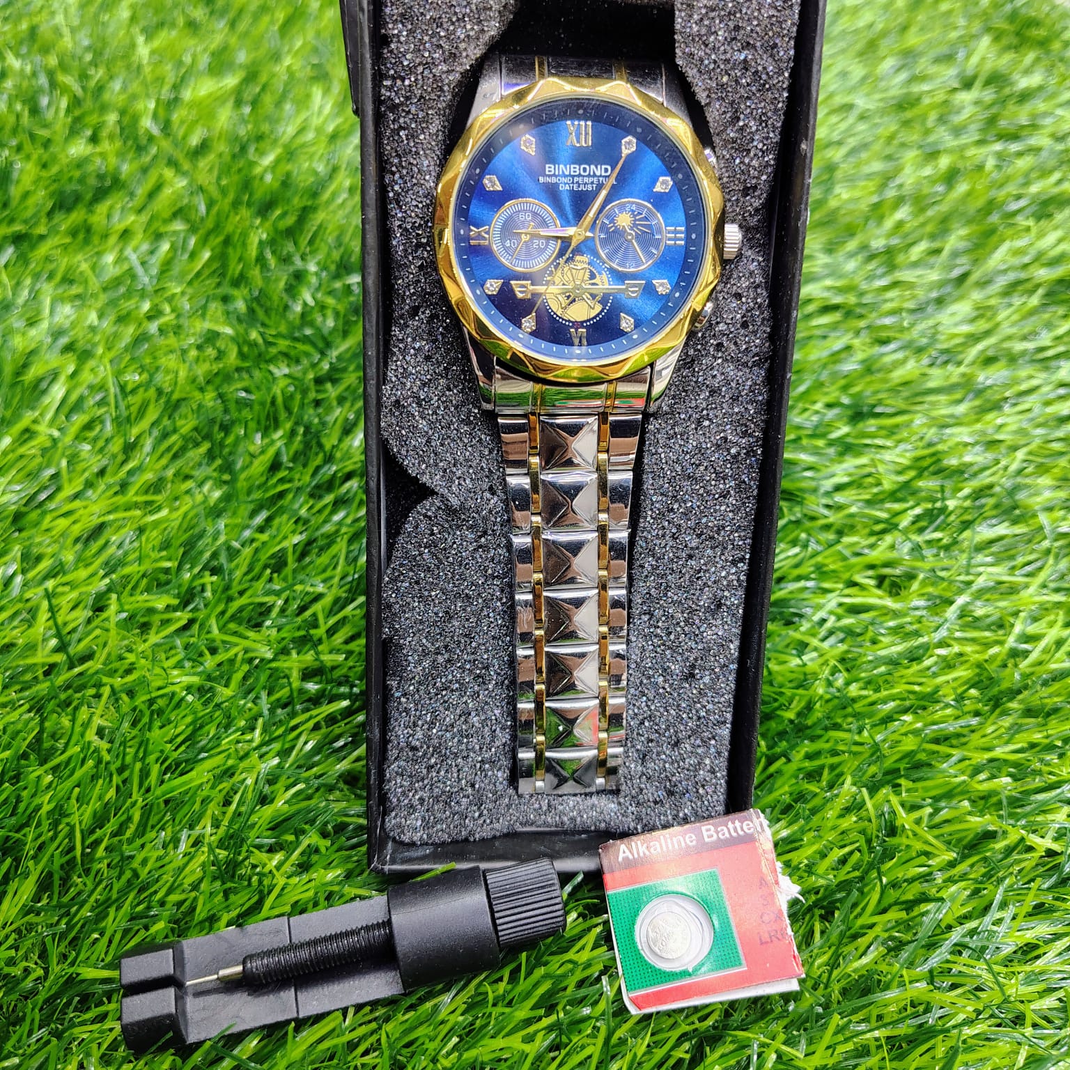 🤍💖 BINBOND B3982 New Style Silver Men Quartz Watch Authentic Stainless Steel Band Date Display Dials Decoration Watch 🤍💖