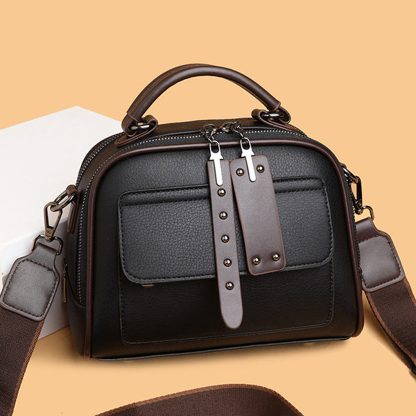 🤍💖 High end ladies' handbag multi-layer large capacity commuting bag (Brown) 🤍💖