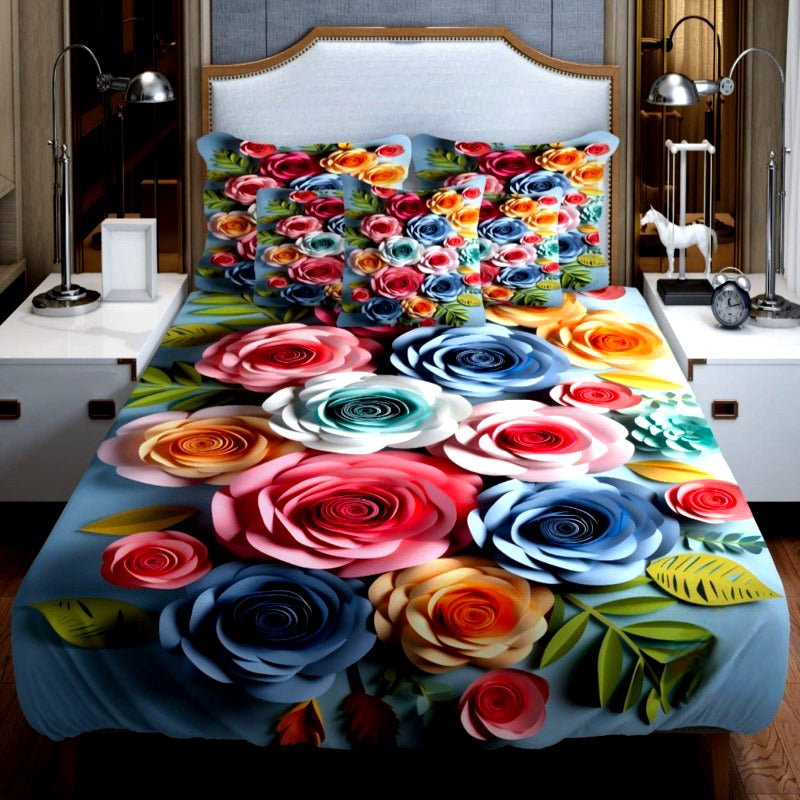 🤍💖 China Premium 3D Design Bed Sheet 🤍💖
