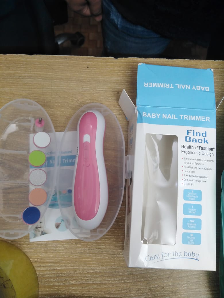 🤍💖 Glopole Baby Nail Trimmer File with Light Battery Operated Safe Electric Nail Clippers Kit (AA) - Pink 🤍💖