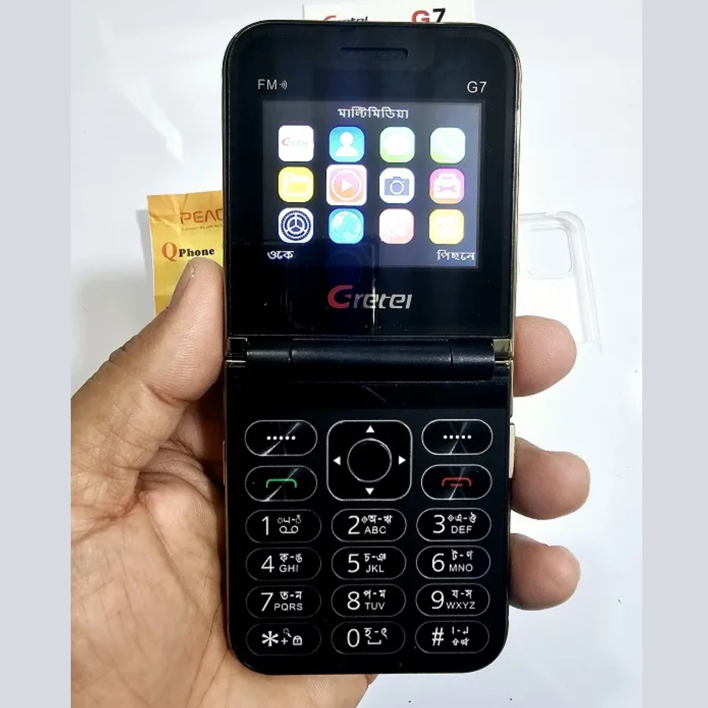 🤍💖 Gretel G7 Flip Folding Phone Dual Display Caseing (Black) 🤍💖