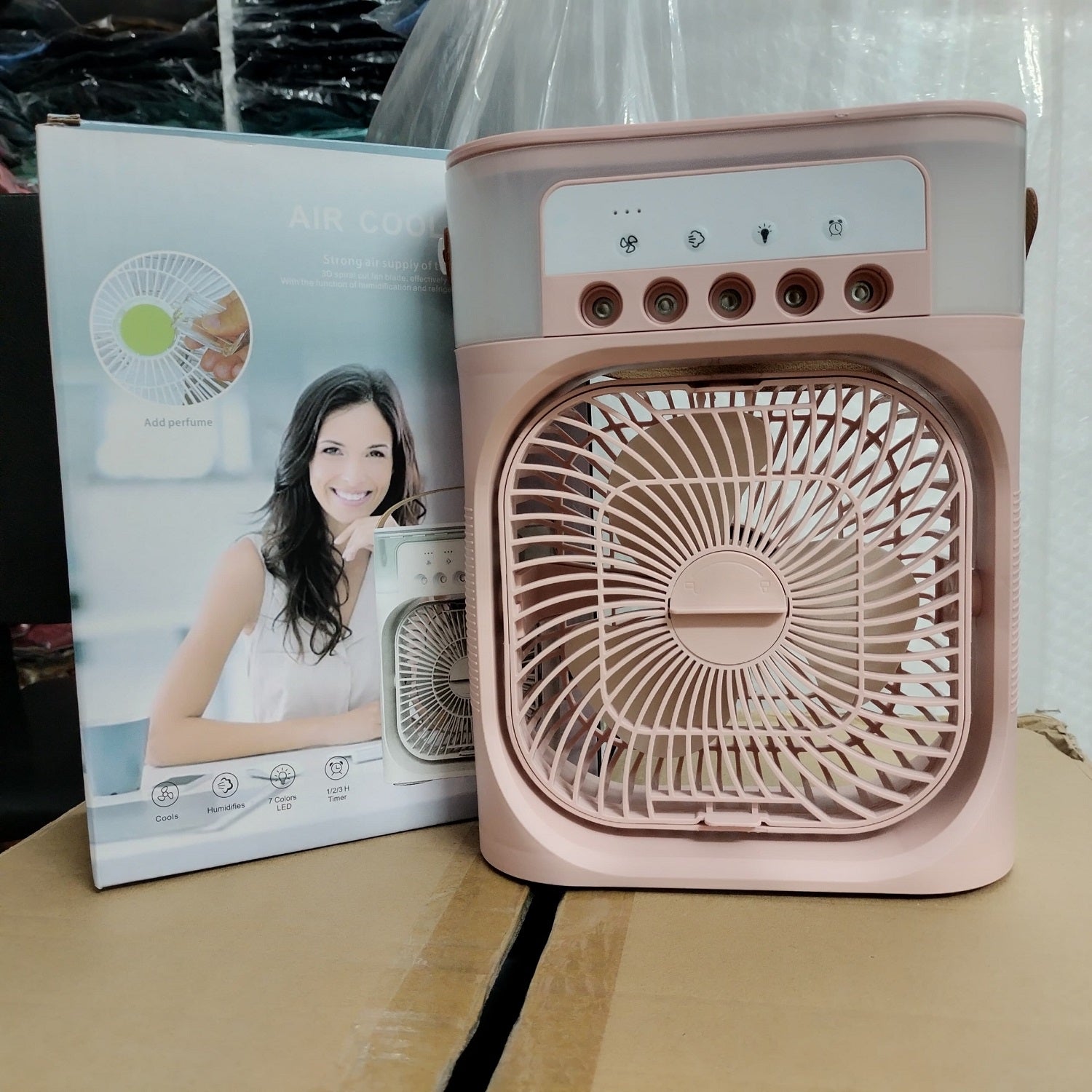 🤍💖 3 In 1 Air Cooling USB Fan with LED Night Light Water Fan 🤍💖