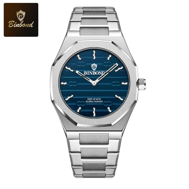 🤍💖 BINBOND 818 Stainless Steel Quartz Fashionable Premium Watch 🤍💖