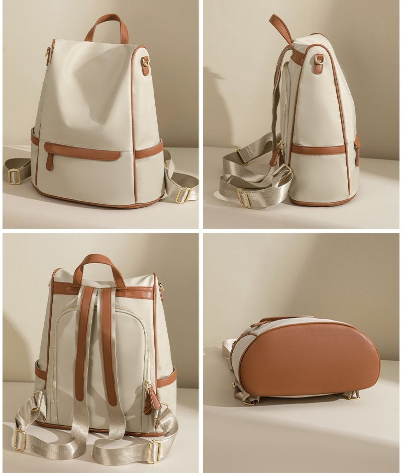 🤍💖 New Design Women Backpack Nylon Waterproof Anti-Theft Travel Backpack (Coffee) 🤍💖